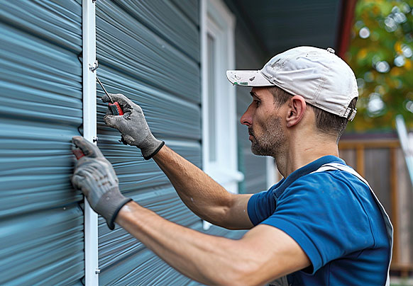 Man performing a mitigation service on a home